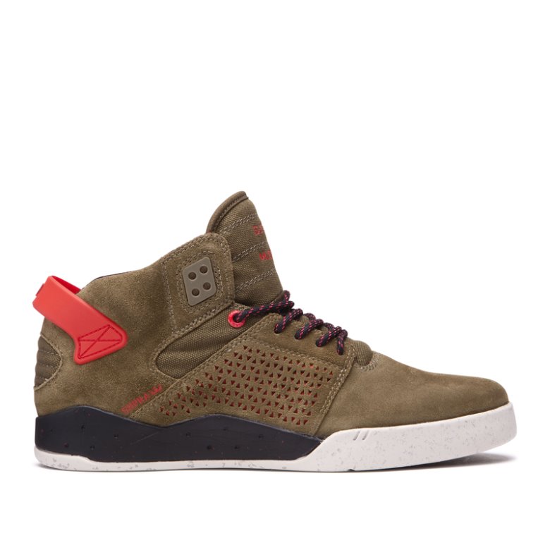 Supra Korkeavartiset Skytop III Miesten Kengät Oliivinvihreä | BEQ4971