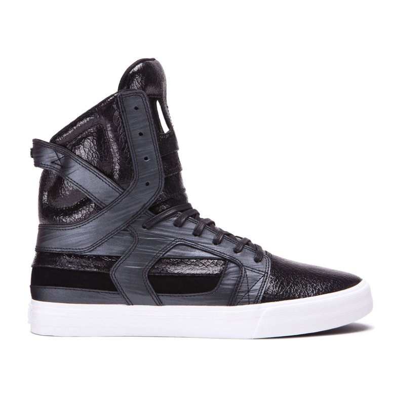 Supra Korkeavartiset Skytop II Miesten Kengät Mustat | QPDO6NV