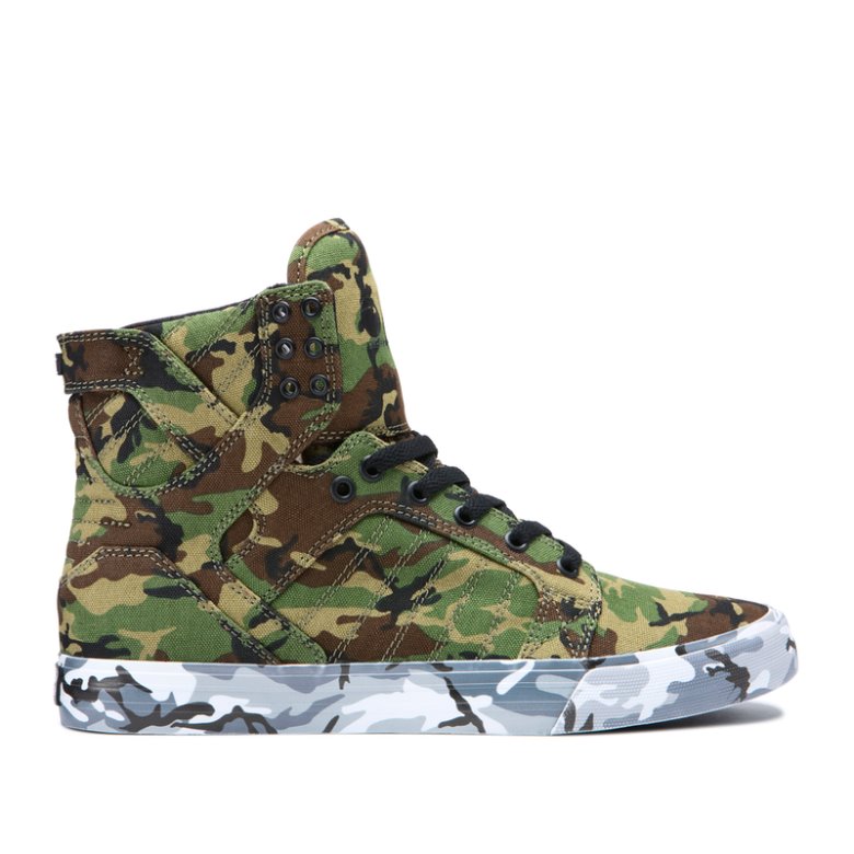 Supra Korkeavartiset Skytop Miesten Kengät Camo Valkoinen Camo | HE0LINJ