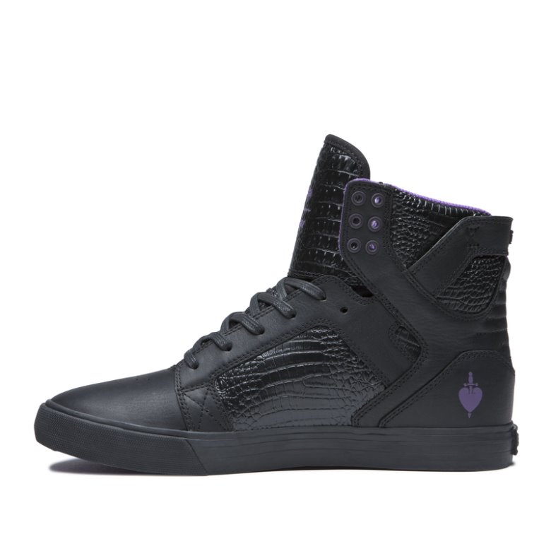 Supra Korkeavartiset Skytop Miesten Kengät Mustat Violetit | LATZYNA