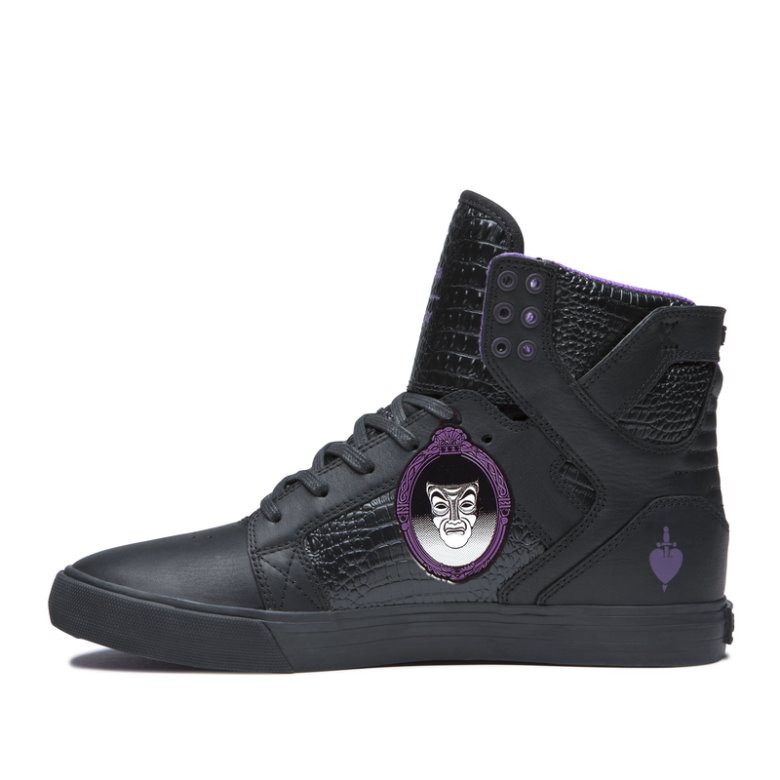 Supra Korkeavartiset Skytop Miesten Kengät Mustat Violetit | LATZYNA