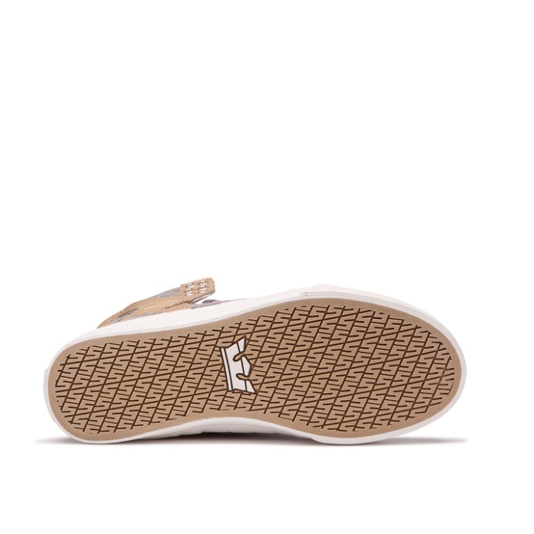 Supra Korkeavartiset Skytop Naisten Kengät Beige Hopea | 0JNRJ3S