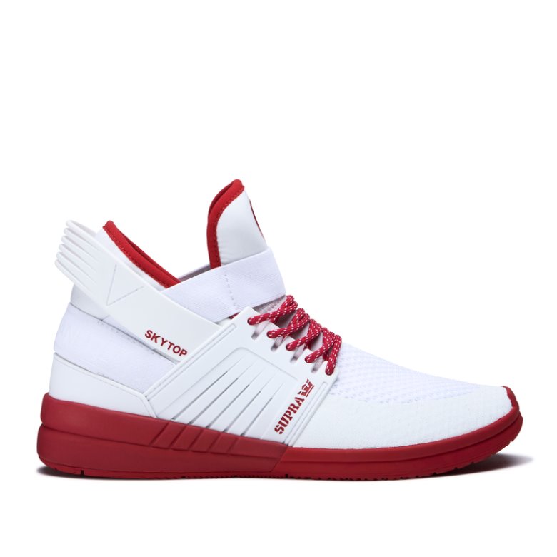 Supra Korkeavartiset Skytop V Miesten Kengät Valkoinen Punainen | M7013YY