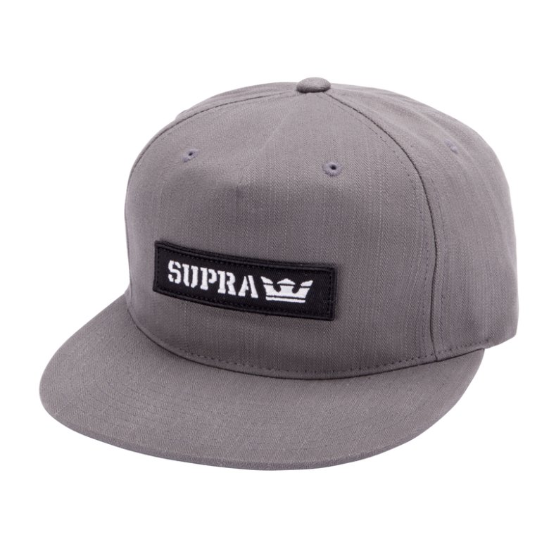 Supra Mark Patch Snap Miesten Lippis Harmaat | TZ8FH4S