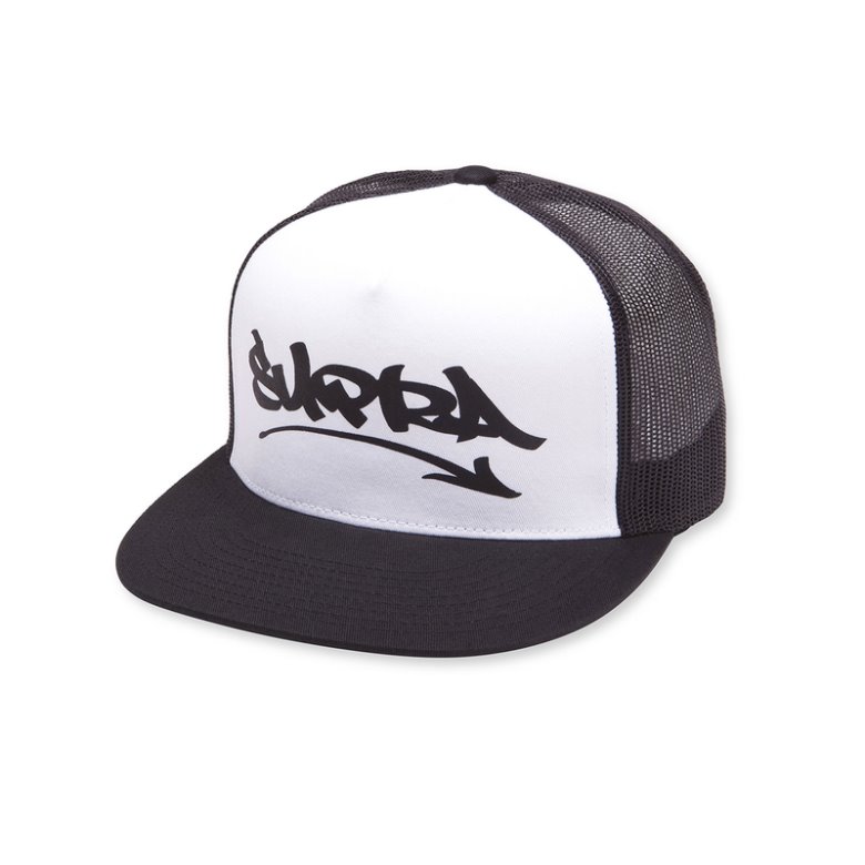 Supra Marker Felt Trucker Miesten Lippis Valkoinen Mustat | IJJOL4A