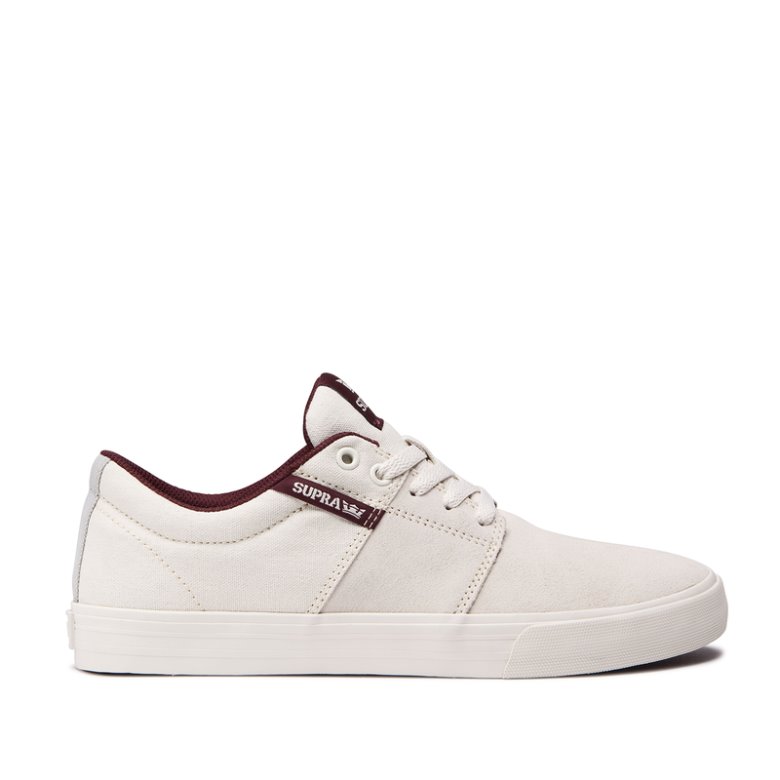 Supra Matalavartiset Stacks II Vulc Miesten Kengät Beige Punainen | D6AW61Q