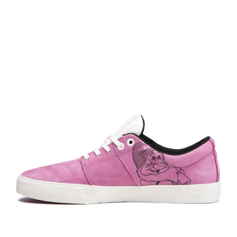 Supra Matalavartiset Stacks II Vulc Miesten Kengät Pinkki Valkoinen | QKD53K3