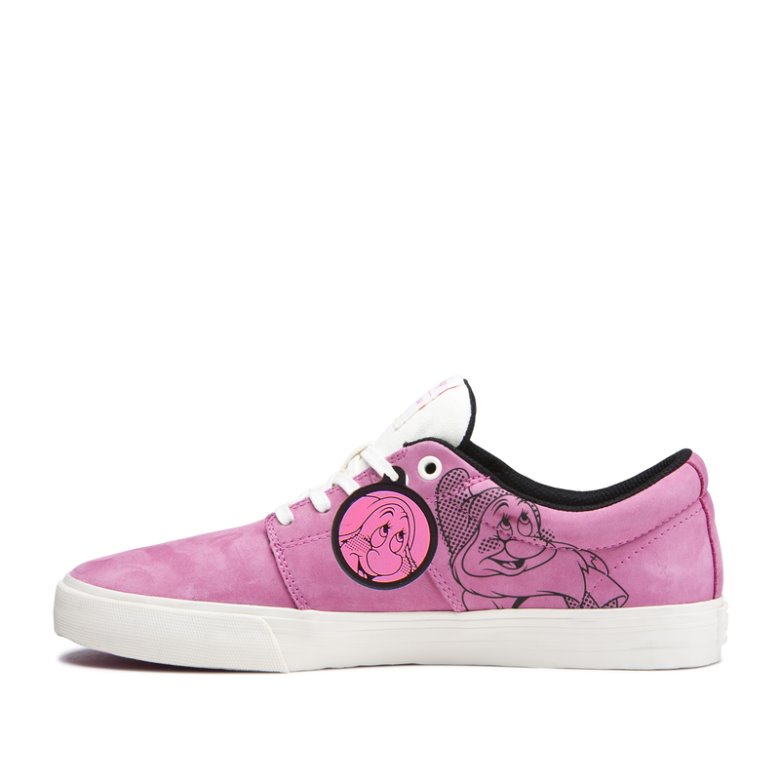 Supra Matalavartiset Stacks II Vulc Miesten Kengät Pinkki Valkoinen | QKD53K3