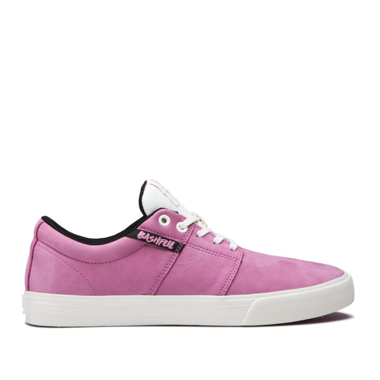 Supra Matalavartiset Stacks II Vulc Miesten Kengät Pinkki Valkoinen | QKD53K3