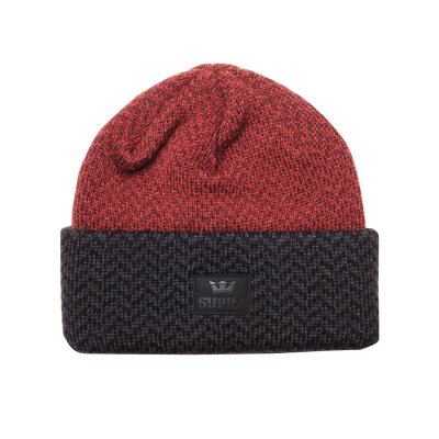 Supra Herring Beanie Naisten Lippis Mustat Punainen | ICGCH15