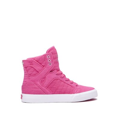 Supra Korkeavartiset Skytop Lasten Kengät Pinkki Hopea | Y4W7ZTP