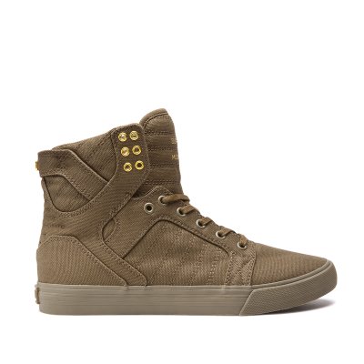 Supra Korkeavartiset Skytop Miesten Kengät Oliivinvihreä Kultaiset | 4XQR7UT