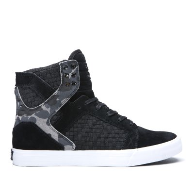 Supra Korkeavartiset Skytop Miesten Kengät Mustat Mustat Camo | FVANB4F