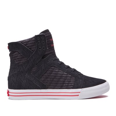 Supra Korkeavartiset Skytop Miesten Kengät Mustat Punainen | LNI9FI3