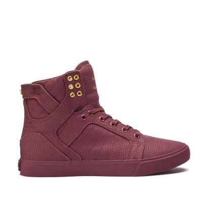 Supra Korkeavartiset Skytop Miesten Kengät Viininpunainen Kultaiset | Q04J1UE